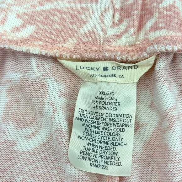 3 piece Lucky Brand pink pajama set size XXL tank, shorts, pants - Picture 12 of 12